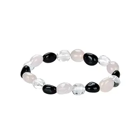 Bracelet, Rock Crystal, Rose Quartz, Tourmaline (black), Nuggets | Marco Schreier