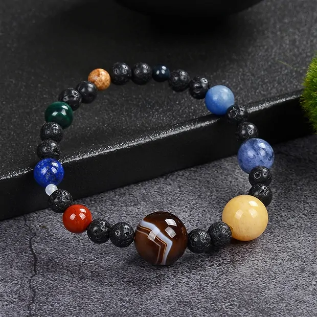 Bracelet "Planètes", 18,5cm, avec carte descriptive en pochette | Marco Schreier