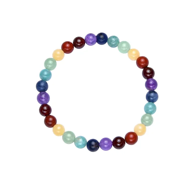 Bracciale, Chakra (stab.), perline da 06 mm, 15 cm (per bambini) | Marco Schreier