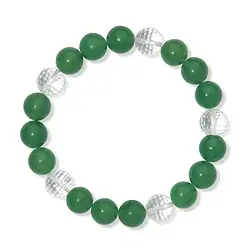 0600050507 Bracelet, aventurine/rock crystal, 10mm beads | wholesaler gems & healing stones