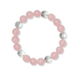 0600050510 Bracelet, Rose Quartz/Rock Crystal, 10mm beads | gems, healing stones & jewelry