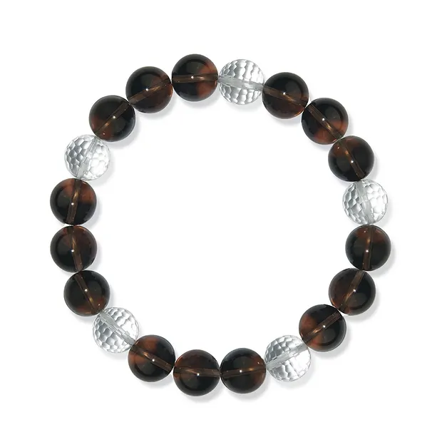 Pulsera, Cristal de roca/cuarzo ahumado, cuentas de 10 mm | Marco Schreier