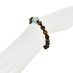 Bracelet, Tiger's Eye with jade ball and hematin rings | Marco Schreier