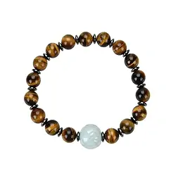 0600050539 Bracelet, Tiger's Eye with jade ball and hematin rings | Marco Schreier