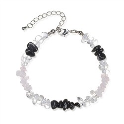 0600050603 Bracelet baroque, Cristal de roche, Quartz rose, Schorl (stab.) | Marco Schreier