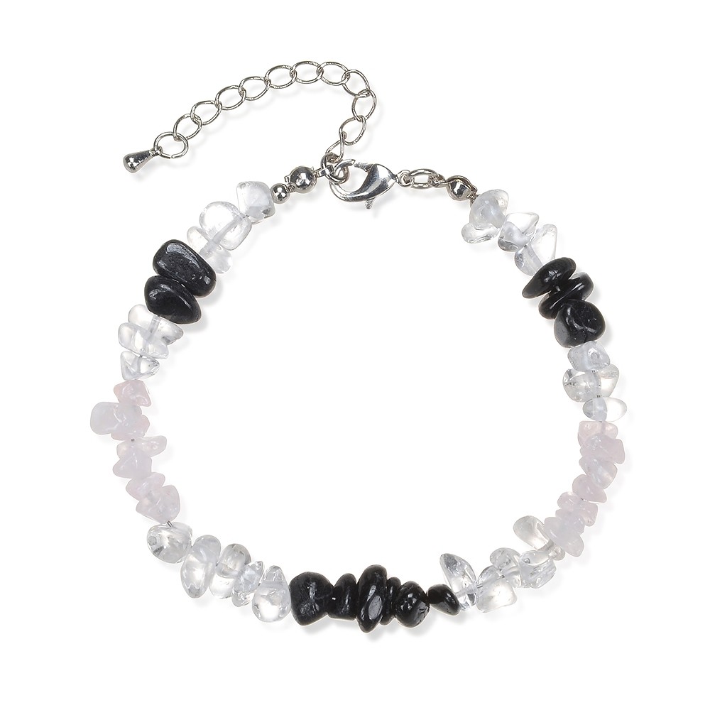 Bracelet Baroque, Rock Crystal, Rose Quartz, Tourmaline (black) (stab.) | Marco Schreier