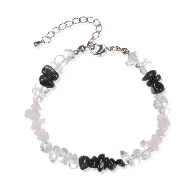 Bracciale, cristallo di rocca, Quarzo rosa, Schorl (a bastoncino) | Marco Schreier
