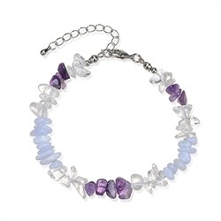 0600050604 Bracelet Baroque Combi, Améthyste, Cristal de roche, Calcédoine | Marco Schreier