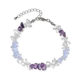 0600050604 Armband Barock Kombi, Amethyst, Bergkristall, Chalcedon | Marco Schreier
