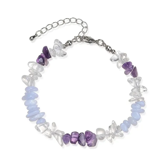 Baroque combination bracelet, amethyst, Rock Crystal, chalcedony | Marco Schreier