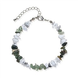 0600050606 Bracelet Baroque Combi, Aventurine, Magnesite, Moss Agate | Marco Schreier