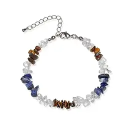 0600050607 Pulsera combinación barroca, Cristal de roca, Ojo de tigre, Sodalita | Marco Schreier