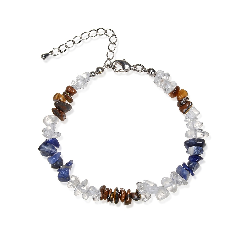 Bracelet Baroque Combi, Cristal de roche, Oeil-de-tigre, Sodalite | Marco Schreier