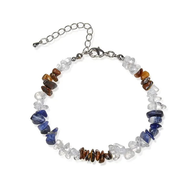 Bracciale barocco, Cristallo di rocca, Occhio di tigre, Sodalite | Marco Schreier