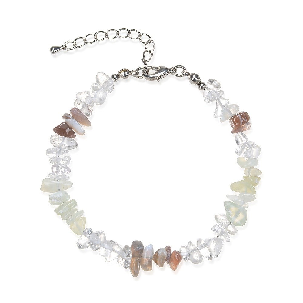 Baroque combination bracelet, Rock Crystal, Agate, Serpentine | Marco Schreier