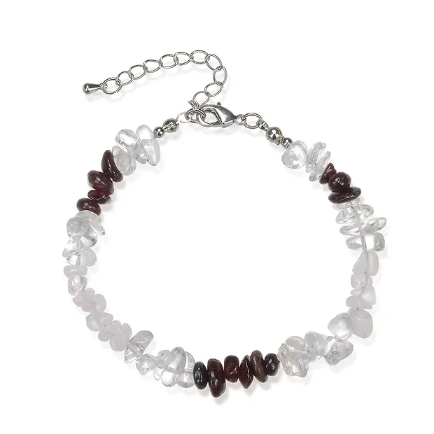 Bracciale barocco, Cristallo di rocca, Quarzo rosa, granato | Marco Schreier