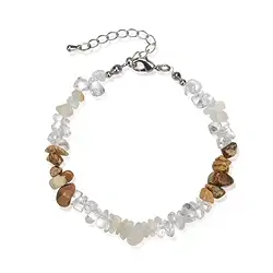 0600050610 Bracelet Baroque Combi, Cristal de roche, Jaspe paysage, Pierre de lune | Marco Schreier