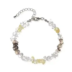 0600050611 Pulsera barroca combi, Cristal de roca, Citrino (calentado), Cuarzo ahumado | Marco Schreier