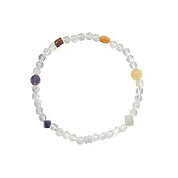 0600050922 Chakra bracelet "Crystal", 19cm (elastic) | wholesaler gems & healing stones