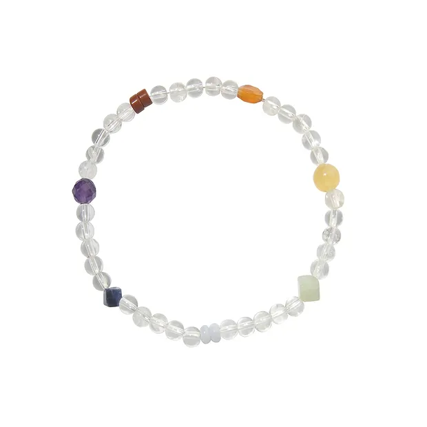 Chakra-Armband "Crystal", 19cm (elastisch) | GH Edelsteine, Heilsteine & Schmuck