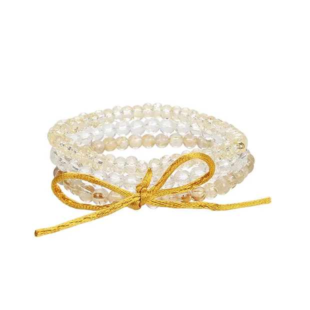 Set de bracelets "Wealth" (Cristal de roche, Citrin, Quartz-Rutile), 18cm (moyen) | Marco Schreier