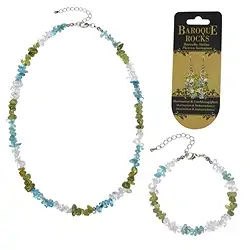 0600080102 Jewelry set Baroque Combi Rock Crystal, Apatite, Peridote | Marco Schreier