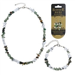 0600080106 Schmuckset Barock Kombi Aventurin, Moosachat, Magnesit | Marco Schreier