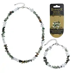 0600080106 Schmuckset Barock Kombi Aventurin, Moosachat, Magnesit | Marco Schreier