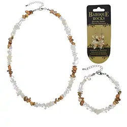 0600080110 Jewelry set baroque combination Rock Crystal, Picture jasper, Moonstone | Marco Schreier