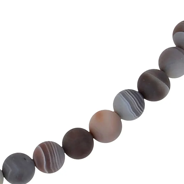 Collana di Agata, perline (6 mm), rodiate, catena di prolunga | Marco Schreier