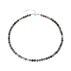 0600114360 Kette Achat, Kugeln (6mm), rhodiniert, Verlängerungskettchen | Marco Schreier