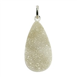 0600125020 Pendentif Agate (Druzy) avec oeillet argent, 3,0 - 4,0cm | Marco Schreier