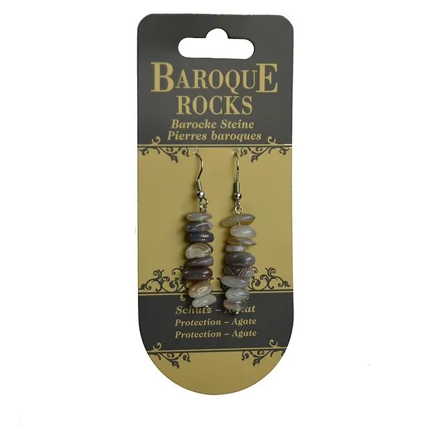 Earrings Baroque Classic, Agate | wholesaler gems, healing stones & jewelry