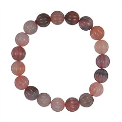 0600150078 Bracelet, Agate (pink), 12mm beads "Pumpkin/Pumpkin" | Marco Schreier