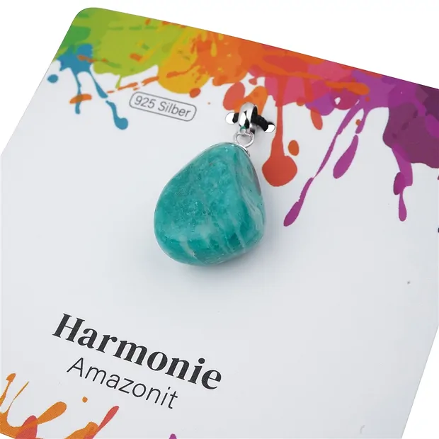 Pendant Amazonite, Tumbled Stone small, rhodiniert | Marco Schreier