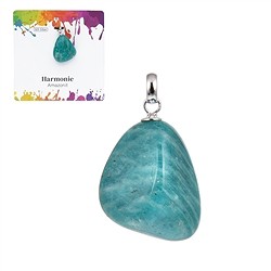 0601125106 Pendentif Amazonite (foncée), Pierre roulée petite, rhodié | Marco Schreier