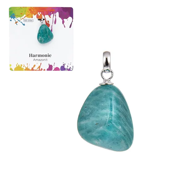 Pendant Amazonite, Tumbled Stone small, rhodiniert | Marco Schreier