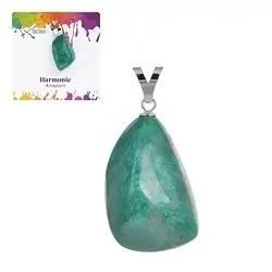 0601125107 Pendentif Amazonite (foncée), Pierre roulée grande, rhodié | Marco Schreier