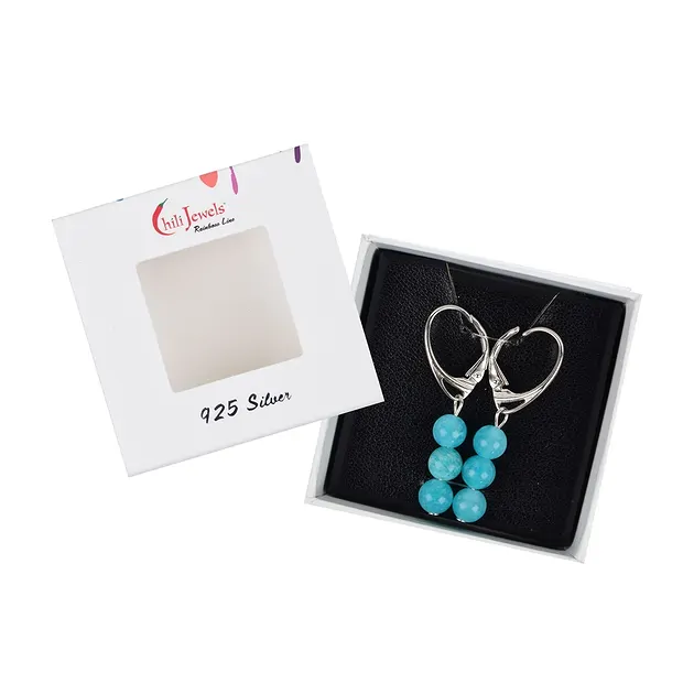 Boucles d'oreilles avec crochets en Amazonite, boules de 6 mm, rhodié | Marco Schreier
