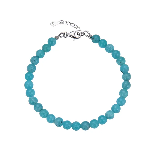 Pulsera, Amazonita, cuentas (6 mm), rodinada | Marco Schreier