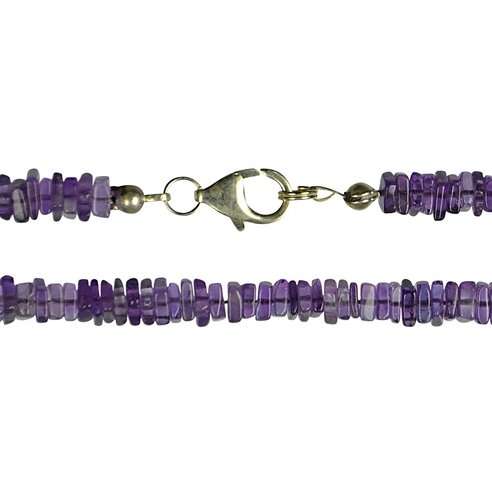Kette flache Quadrate, Amethyst, 3-4mm/45cm | Edelsteine, Heilsteine & Schmuck