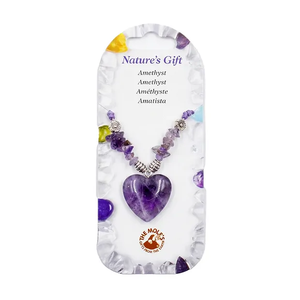 Collar corazón, amatista | piedras preciosas, piedras curativas y joyería