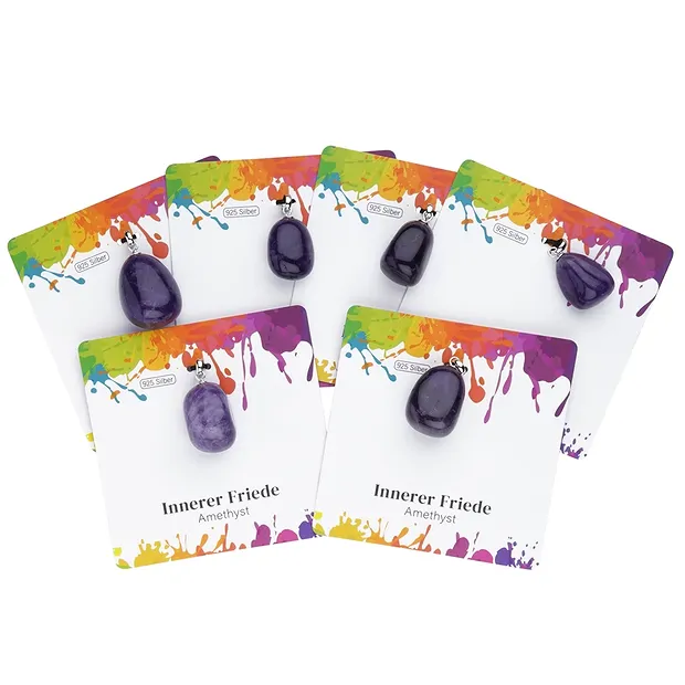 Pendant amethyst, Tumbled Stone small, rhodiniert | Marco Schreier
