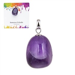 0601225108 Pendentif Améthyste, Pierre roulée petite, rhodié | Marco Schreier