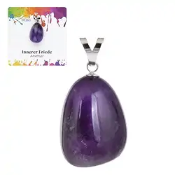 0601225109 Amethyst pendant, large Tumbled Stone, rhodiniert | Marco Schreier