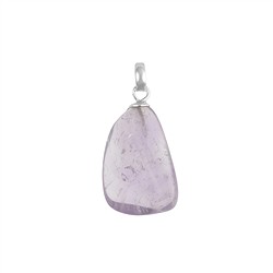 0601225114 Anhänger Amethyst (hell), Trommelstein, 3,5cm, rhodiniert | Marco Schreier