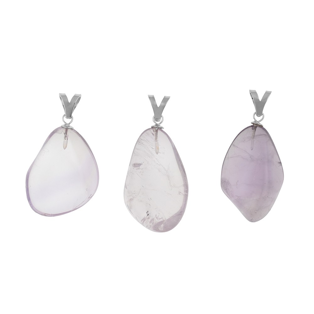 Anhänger Amethyst (hell), 4,0cm, rhodiniert | Edelsteine, Heilsteine & Schmuck