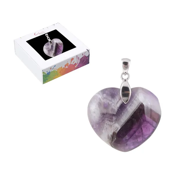 Anhänger Amethyst, Herz (28mm), 4,2cm, rhodiniert | Marco Schreier