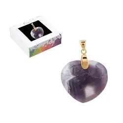0601229155 Amethyst pendant, heart (28mm), 4.2cm, gold-plated | Marco Schreier