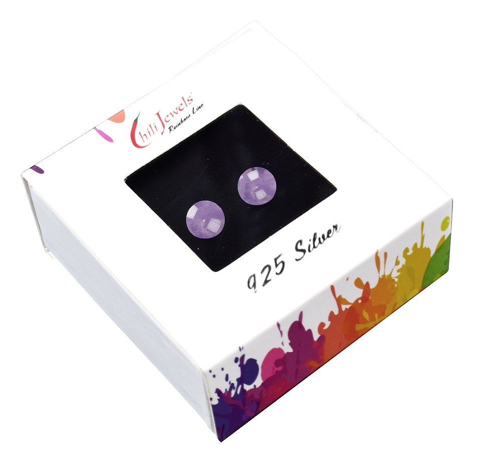 Perno auricolare ametista, sfera, 6 mm, rodiato | Marco Schreier